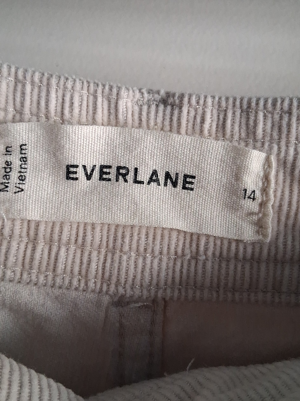 Everlane Corduroy Wide Leg Pant 14 Cream Ivory - Picture 5 of 10